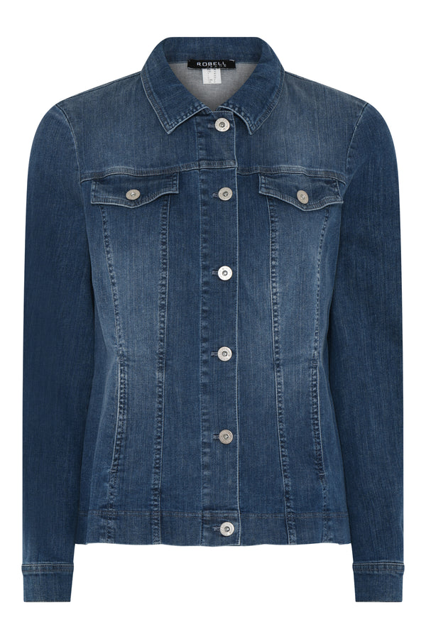 Robell Jacket Happy 60cm Women’s Fitted Denim Shirt Jacket 57632 54159